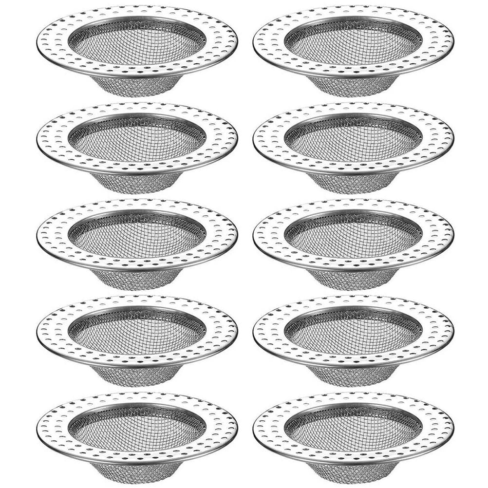 NUOLUX 10pcs Drain Hair Catcher Hair Stopper Stainless Steel Sink Filter Drain Cover