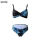thumbnail image 2 of Traje de baño de dos piezas con escote en V y estampado de leopardo sexy para mujer - Azul, 2 of 6