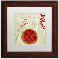 Trademark Fine Art "Tartes Francais, Strawberry" Canvas Art by Color Bakery White Matte, Wood Frame