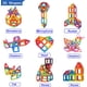 thumbnail image 2 of 42 PCS Construcción magnética Juguetes magnéticos para niños, Juguete para niña Niño Niños 3 4 5 6 7 años Pequeños regalos de cumpleaños Juegos de mesa para niños Rompecabezas educativo para niños 3 años esquí esquí Gafas de esquí, 2 of 5