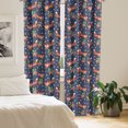 thumbnail image 2 of Ambesonne Fox Window Curtains, Animal and Strawberries, Each 28" W x 95" L, Dark Lavender Multicolor, 2 of 4