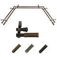 thumbnail image 1 of Otto 13/16" Double Bay Window curtain rod Adjustable 20"-36", 38"-72" - Cocoa,(ABay-11-7D), 1 of 3
