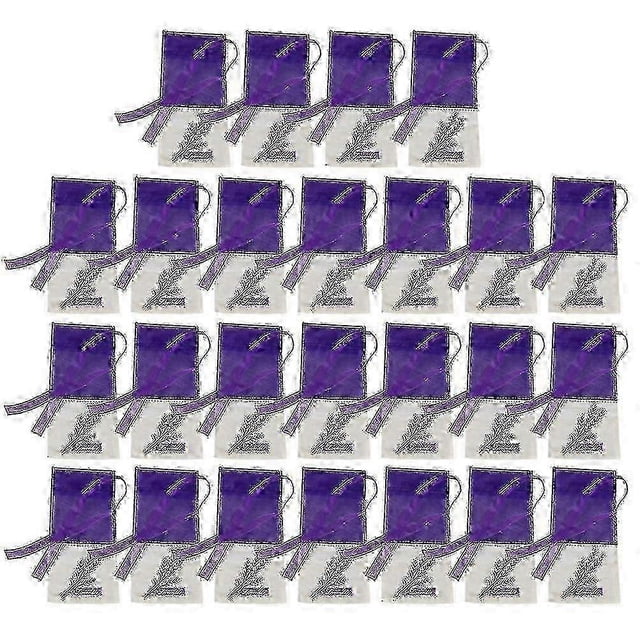 50 Pcs Lavender Sachets with Floral Printing for Relaxing - Empty Fragrance Pouches
