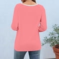 thumbnail image 3 of Women's Color Block 3/4 Sleeve Crew Neck Top Casual Loose T-Shirt, 3 of 4