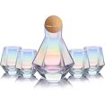 thumbnail image 1 of Juego de 4 copas de vino sin tallo (10 oz), cristalería iridiscente, copa de vino arcoíris moderna para servir vino blanco, vino tinto, cóctel, whisky, bourbon y agua fría, 1 of 6