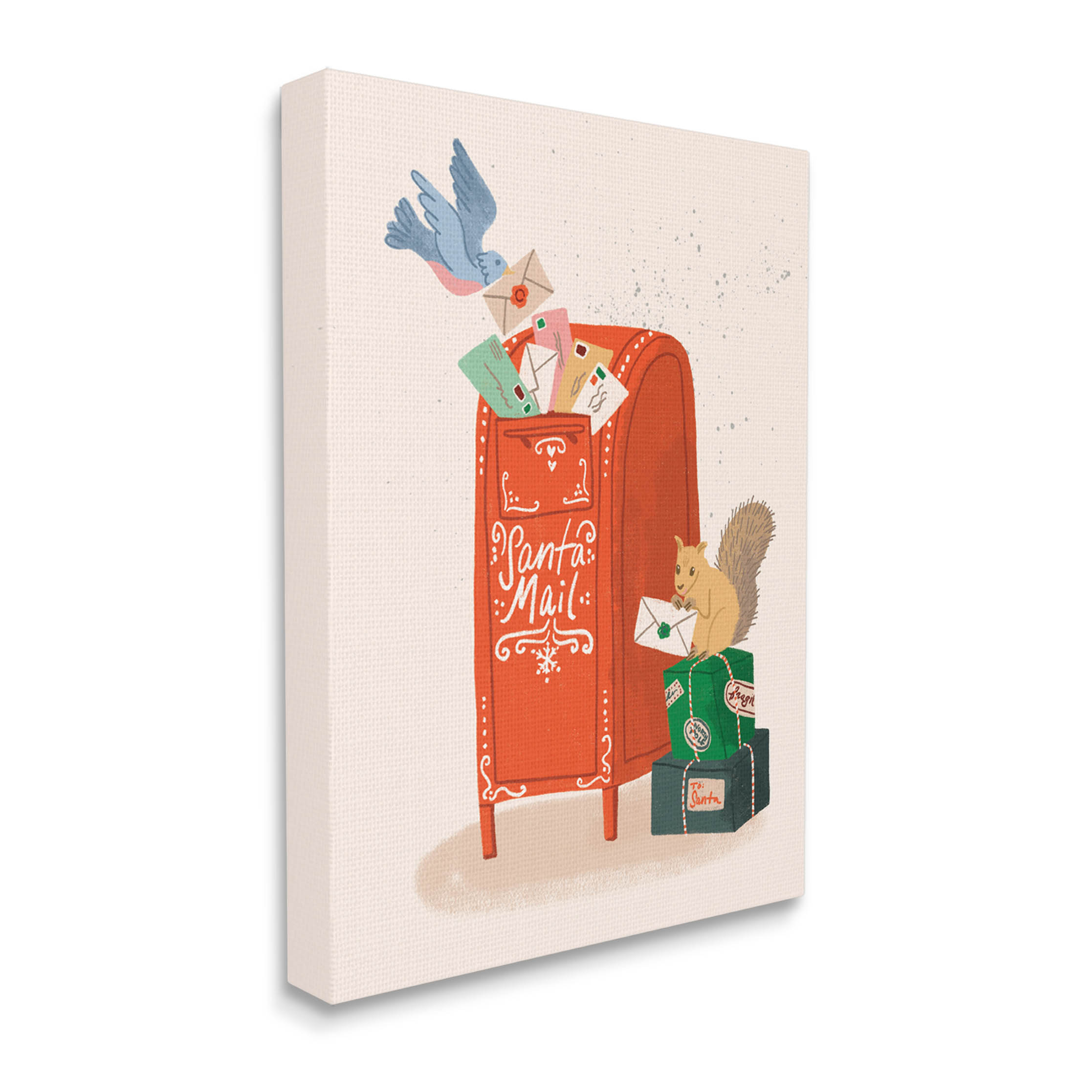Stupell Industries Santa Mail Holiday Parcels Letters Graphic Art Gallery Wrapped Canvas Print Wall Art, Design by Kristina Hultkrantz