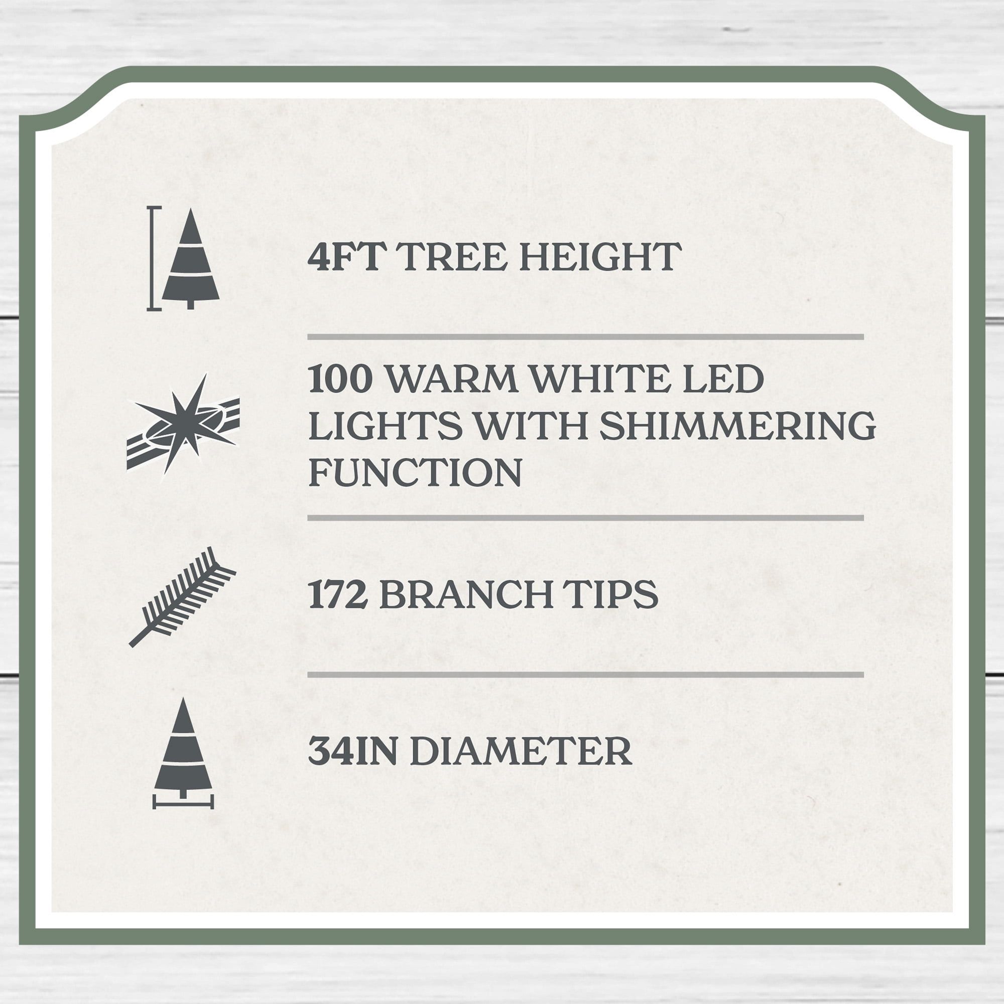 My Texas House 4ft Prelit Green Cypress Artificial Christmas Potted Tree, 100 Warm White Twinkle LED