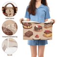 thumbnail image 5 of Yayeee Foldable Storage Basket for Shelves with Handles Waterproof Cloth Bins, Creamy Cake, 5 of 7