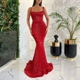 thumbnail image 2 of B91xZ Longue Robe Formelle Femmes Flutter Manches Smocked Midi Robe V Cou Robes à Plusieurs Niveaux Casual, Rouge XL, 2 of 5