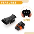 thumbnail image 5 of Unique Bargains 3 Pin Rail Diesel Injectors Connector Plug Male Female Wire Terminal for Renault, 5 of 6