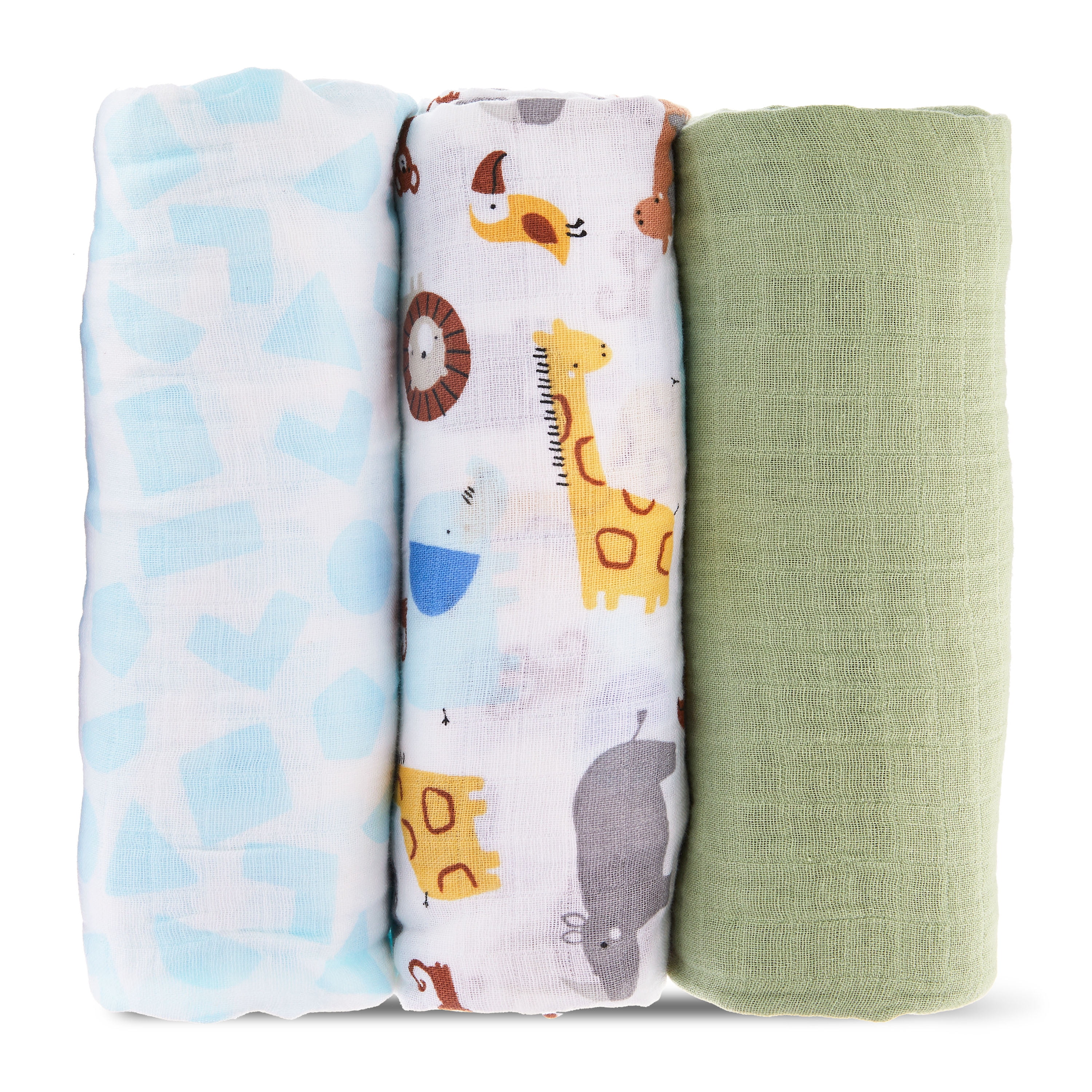 Parent s Choice Muslin Swaddle 3 Pack 100 Cotton Farm Animals Walmart