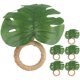 thumbnail image 1 of 6 anillos de servilleta prácticos con hebillas de hojas verdes, decoraciones realistas para anillos de servilleta., 1 of 8