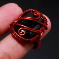 thumbnail image 2 of Black Onyx Gemstone Wire Wrapped Handcrafted Copper Jewelry Ring 8" SA 730, 2 of 2