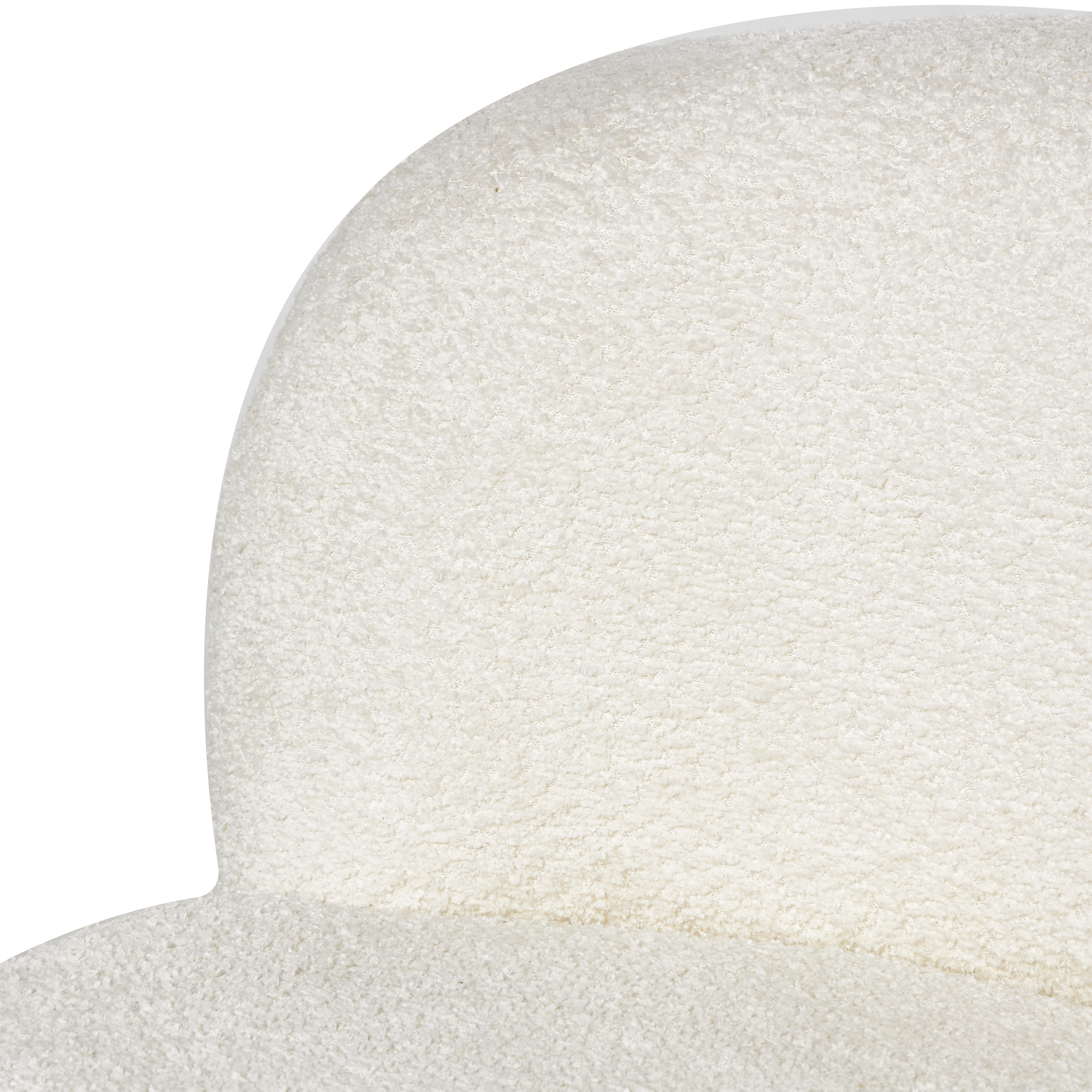 DecMode Polyester Rounded Barrel Lounge Chair, White
