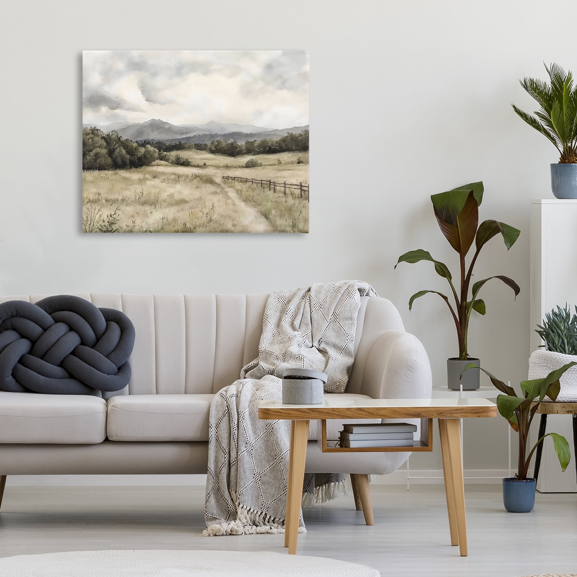 Stupell Industries Muted Trail Along Fence Canvas Wall Art, design by Riley B