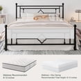 thumbnail image 5 of Amolife King Size Metal Platform Bed Frame with Vintage Cross Pattern Headboard&Footboard, Black, 5 of 9