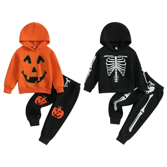 0-12Months Newborn Baby Girl Boy Halloween Hooded Sweatsuit Tops   Pants Outfits Infant Hoodie Fall Winter Sets