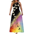 thumbnail image 2 of SMihono Robe d'Été Grande Taille pour Femmes 2023 Mode d'Été Imprimée Col Rond Sans Manches Robe à Épaules Dénudées, 2 of 5