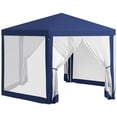 thumbnail image 1 of Outsunny Hexagon Party Tent, Patio Gazebo with Netting Mesh, Blue, 1 of 10