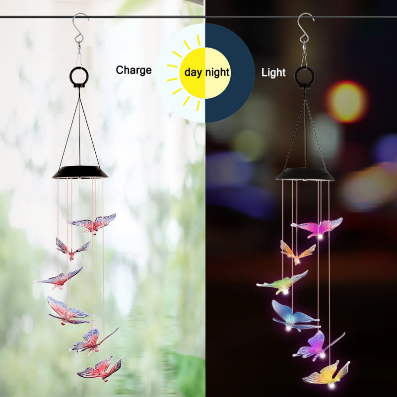 Details about   Color-Changing LED Solar Garden Hanging Wind Chime Light Yard Outdoor Home Decor 