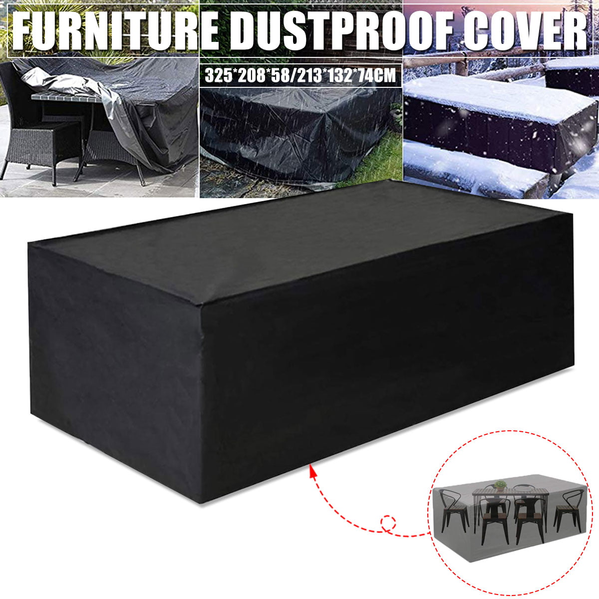 XL Waterproof Patio Furniture Cover Outdoor Garden Rattan Table Chair Cover UK 