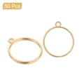 thumbnail image 3 of Uxcell Open Back Bezel Pendants, 50Pack Round Hollow Frame Charm Geometric Blank Trays for Resin (K Gold), 3 of 6
