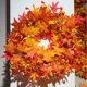 thumbnail image 4 of Corona decorativa para festivales, corona de hojas de arce artificiales, corona de hojas de arce y girasol., 4 of 6