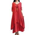 thumbnail image 1 of Nueva moda mujer Casual vestido suelto sólido manga larga Boho largo Maxi vestido Abanopi Vestido, 1 of 7