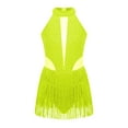 thumbnail image 3 of Haitryli Girls Sequined Tassel Latin Jazz Dance Dress Sleeveless Rhinestone Ballet Leotard Salsa Rumba Costume Yellow 16, 3 of 7