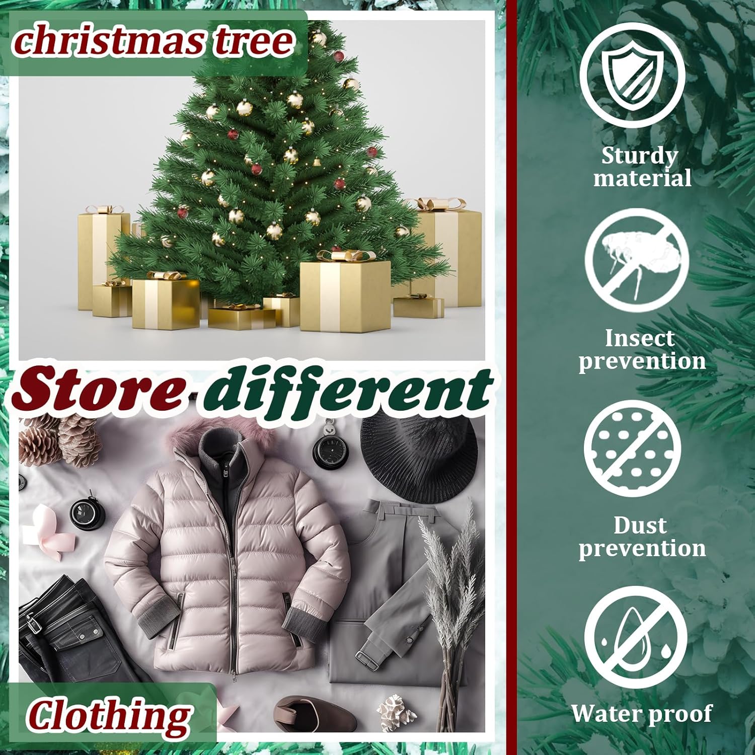 BN-LINK 7.5ft Christmas Tree Storage Bag, Green photo 8