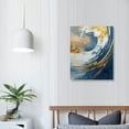 thumbnail image 4 of Nawypu Blue and White Abstract Canvas Wall Art Blue and Gold Posters Blue Gold White Painting Blue and Gold Marble Pictures Blue White Gold Abstract Wall Art Blue Abstract Print Blue White Artwork, 4 of 5