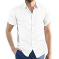 thumbnail image 2 of LINGLANG Men's Regular Fit Cardigan Shirt Short Sleeve Loose Breathable Daily Casual T-Shirt, 2 of 3