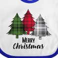 thumbnail image 4 of Inktastic Merry Christmas Plaid Trees Boys or Girls Baby Bib, 4 of 4