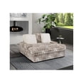 thumbnail image 3 of Global Furniture USA Faux Fur Contemporary Built In Usb Port Lounger Sofa with Pillows, Gray, 3 of 4