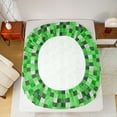 thumbnail image 5 of Feelyou Green Pixelate Miner Teens Bed Sheets, Retro Video Game King Sheets, 4pcs, 5 of 7