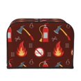 Yiaed Fire Extinguisher Print 4 Slice Toaster Dust Cover Bread Machine