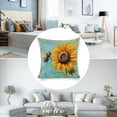 thumbnail image 3 of Sunflower bee linen throw pillowcase decoration pillowcase gifting preferred 18x18 inch cushion cover 4 sets sofa pillowcase sofa bedroom living room car, 3 of 8
