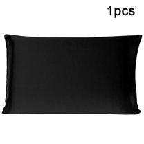 REGALWOVEN Pure Silk Pillowcase with Zipper, Standard(20"x26"), Black, 1 Piece