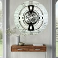 thumbnail image 4 of THE GEARS CLOCK Wall Clock with Real Moving Gears EN-LI_ 24 in Round White-Farmhouse, 4 of 10