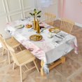 thumbnail image 5 of Pioneer Flower Floral Print Pattern Rectangle Tablecloth 60"x120",Waterproof Polyester Rectangle Table Cloth, Wipeable Spillproof Polyester Tablecloth for Dining, Camping, Indoor and Outdoor, 5 of 6
