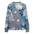 thumbnail image 4 of Rbaofujie Vintage Pull pour Femmes Imprimé Col Rond Manches Longues Haut Pull Esthétique Marine Chandails à Capuchon, 4 of 4