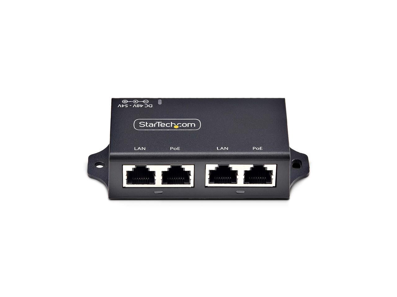 StarTech.com 2-Port PoE+ Injector, 10/100/1000Mbps, PoE/PoE+ (802.3af/802.3at), 30 Watt, 1Gbps Ethernet, Wall Mountable, Unmanaged