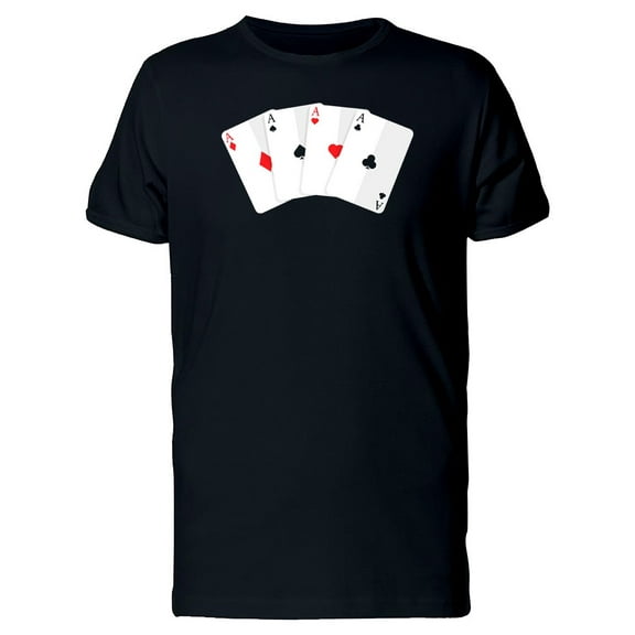 Four Aces Cards T-Shirt Men -Image by Shutterstock, Male XX-Large