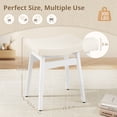 thumbnail image 4 of Carolayne Vintage Vanity Stool, Upholstered Non-Slip, Beige with White Legs, 4 of 7