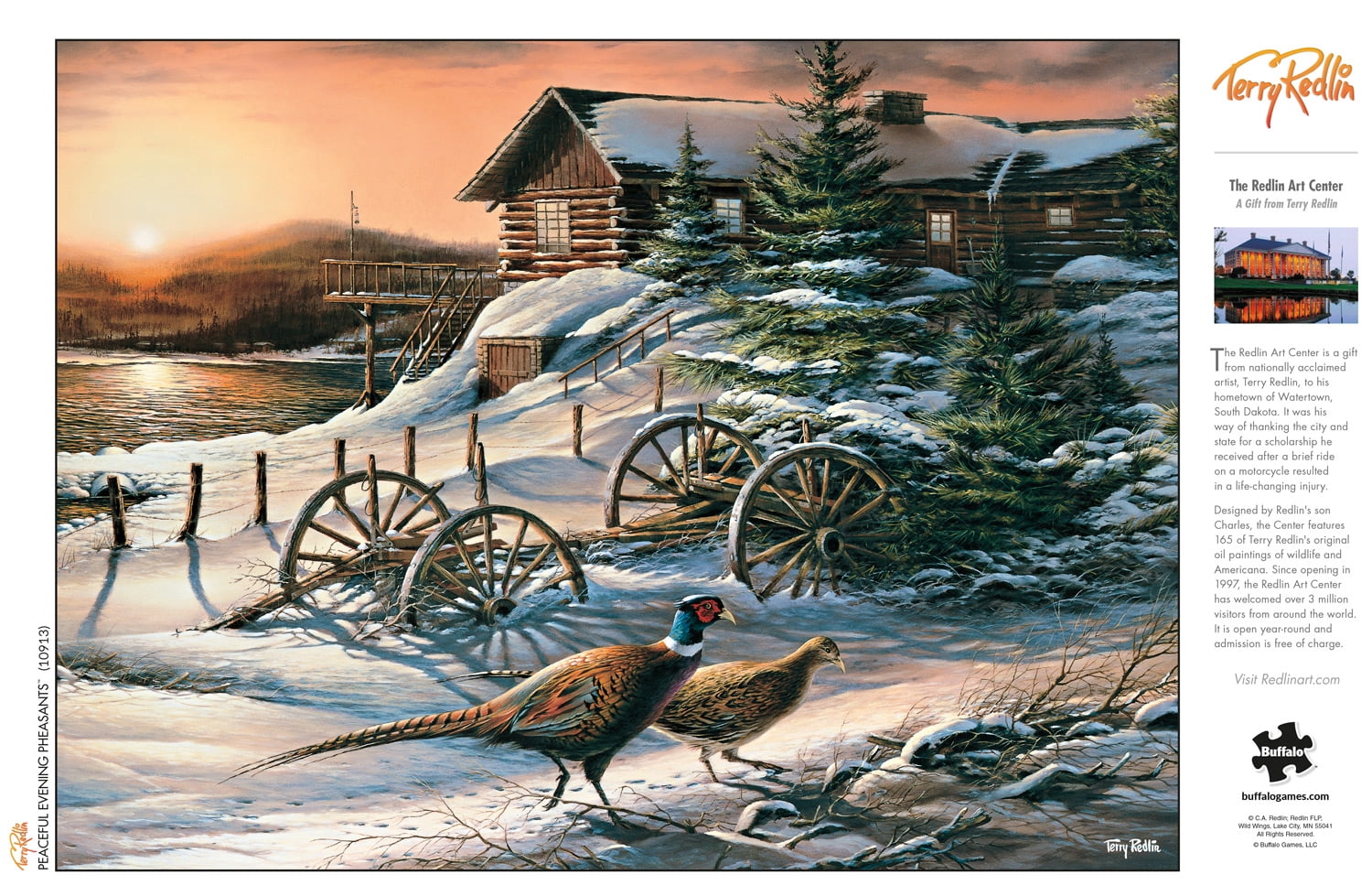 Buffalo Games 1000-Piece Terry Redlin Peaceful Evening Pheasants Interlocking Jigsaw Puzzle