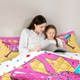 thumbnail image 4 of Erosebridal Pink Dripping Waffle Pink & Cyan Baseball & Bat Graphic Twin Comforter Sets 3-Piece, Baseball Graphic Bedding Set for Girls Kids,Lightweight Room Decor, 4 of 6
