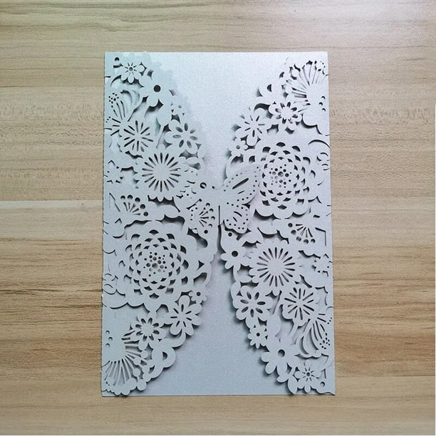 Tarjetas de invitación de mariposa a la moda, suministros de agradecimiento, boda, compromiso, graduación, fiesta, 25 unidades, 50 unidades