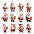 thumbnail image 5 of 12 Pcs Wooden Santa Claus Ornaments Christmas Tree Hanging Cartoon Santa Claus Decoration for Xmas Tree Party Decor, 5 of 7