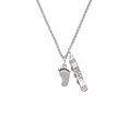 thumbnail image 2 of Delight Jewelry Silvertone Foot Silvertone Best Friends Forever Bar Charm Necklace, 23", 2 of 4