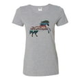 thumbnail image 2 of Plaid Paisley Retro Vintage Wild Horse Animal Lover Womens Graphic T-Shirt, Heather Grey, Small, 2 of 4